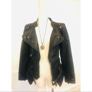 Black Leather Studded Jacket